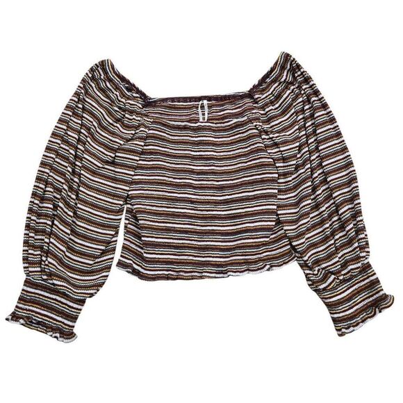 Anthropologie Striped Blouse - Brown and Cream - Picture 3 of 8